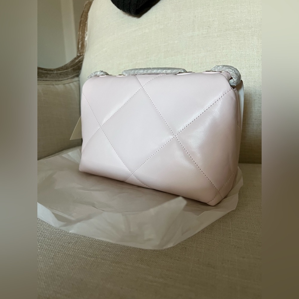 NWT- New Tory Burch Kira Diamond Quilt Small Convertible Shoulder Bag- Rose Salt - Picture 12 of 13